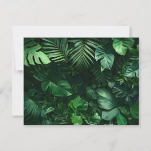 Postal Hojas tropicales verdes exuberantes