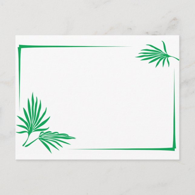 Postal Hojas verdes con borde (Anverso)