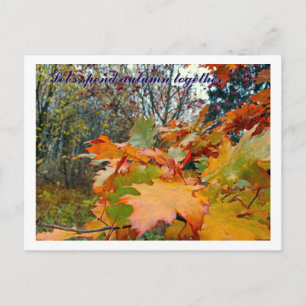 Postal Hojas y bayas de roble de otoño personalizadas