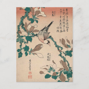 Postal Hokusai Java Sparrow en la galería MagnoliaHD
