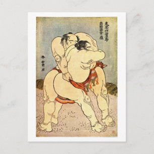 Postal Hokusai Sumo Wresters
