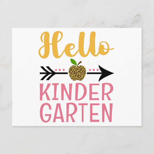 Postal Hola a los niños del jardín de infancia de vuelta  (Anverso)