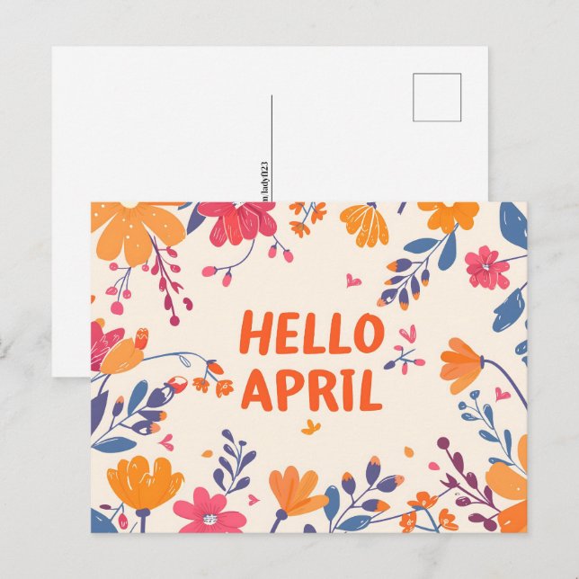 Postal Hola Abril, Postcross (Anverso / Reverso)