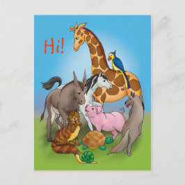 Postal ¡Hola amigos! | Animales Adorables