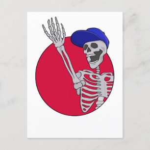 Postal Hola amigos Guay y Funny Skeleton
