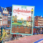 Postal Hola Amsterdam Holland Travel<br><div class="desc">Hola postal de viaje holandés.</div>