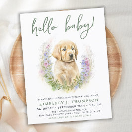 Postal Hola bebé Perro de cachorro Perro moderno Sage Gre