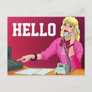 POSTAL HOLA BUSINESS LADY HELLO POSTCARD