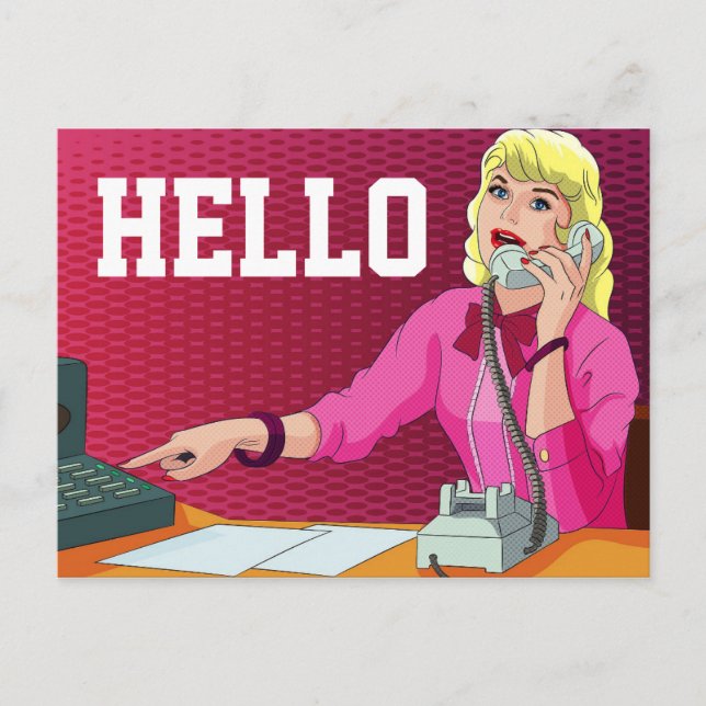 POSTAL HOLA BUSINESS LADY HELLO POSTCARD (Anverso)