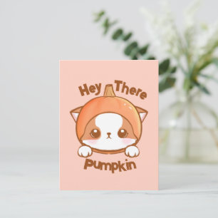 Postal Hola Calabaza Solo Digo Hola Kawaii