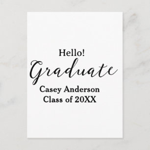 Postal Hola clase de graduados de 20XX nombre felicitacio