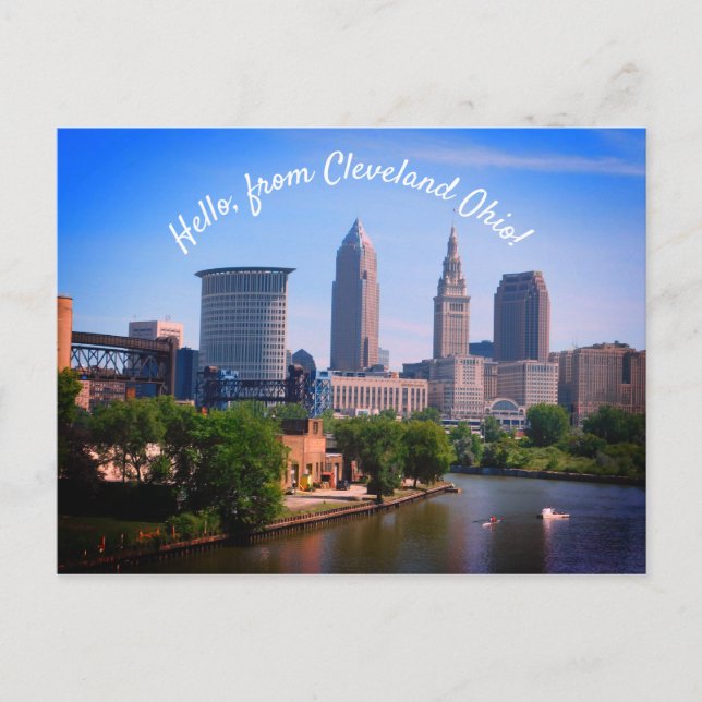 Postal Hola Cleveland Scenic River Postcard (Anverso)