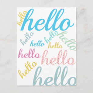 Postal Hola Cute Colorful Hello Gifts