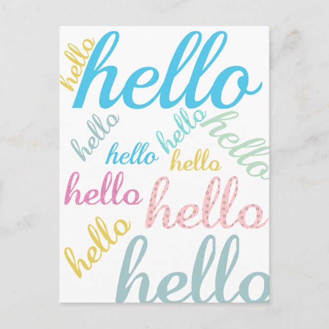 Postal Hola Cute Colorful Hello Gifts (Anverso)