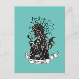 Postal Hola Darkness Vamp Gótico con camiseta de café neg