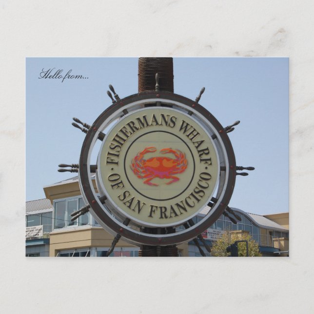 Postal Hola de... Fishermans Wharf (Anverso)