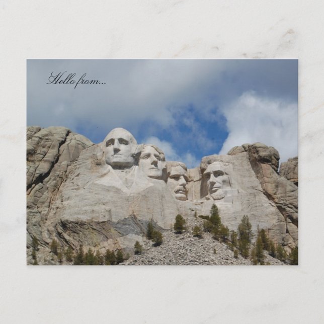 Postal Hola de... Monte Rushmore (Anverso)