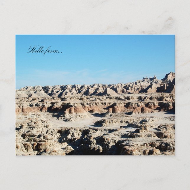 Postal Hola de... Parque nacional Badlands (Anverso)