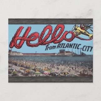 Postal Hola desde Atlantic City, Vintage