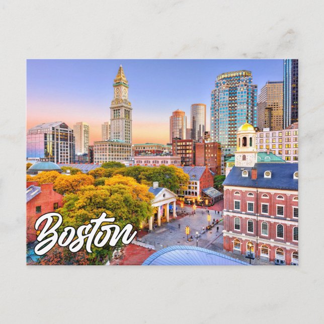 Postal Hola desde Boston, Massachusetts, Estados Unidos (Anverso)