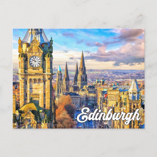 Postal Hola Desde Edimburgo, Escocia, Reino Unido (Anverso)