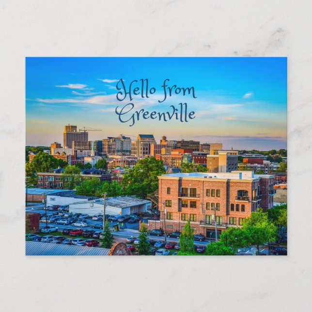 Postal Hola desde Greenville, Carolina del Sur, Centro de (Anverso)
