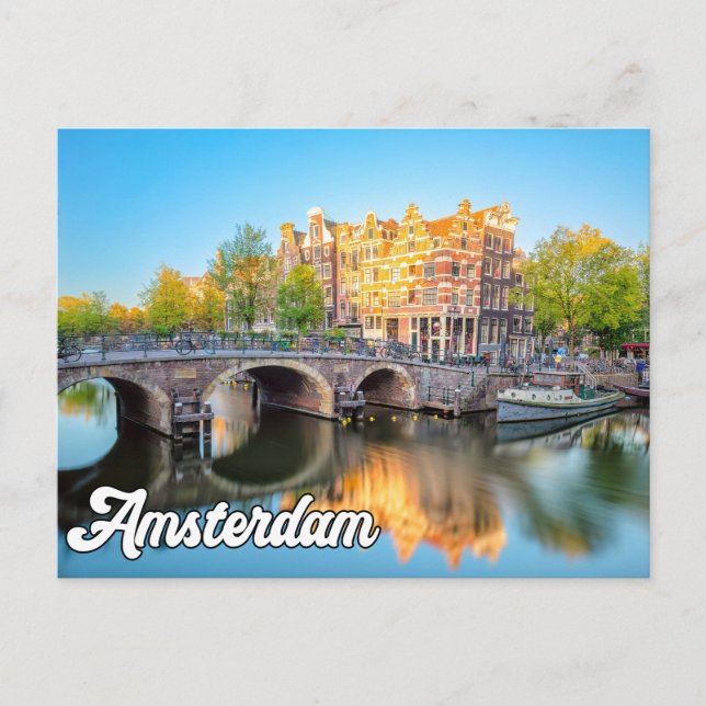 Postal Hola Desde Hermosa Amsterdam, Países Bajos (Anverso)