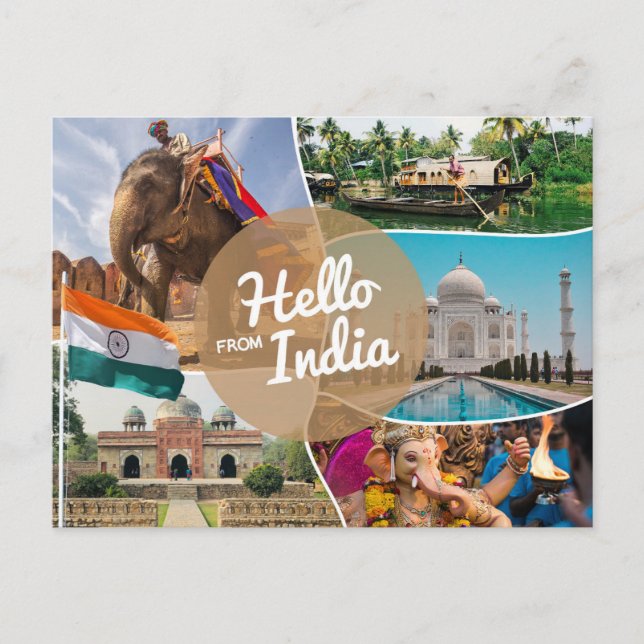 Postal Hola desde India (Anverso)