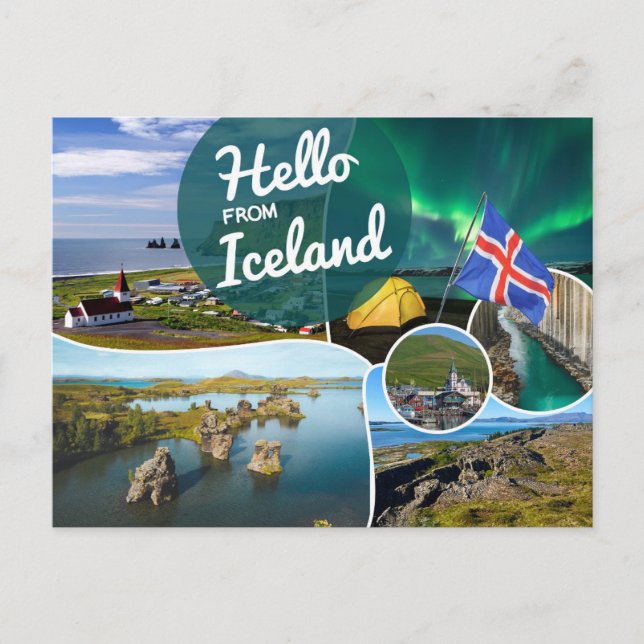 Postal Hola desde Islandia (Anverso)