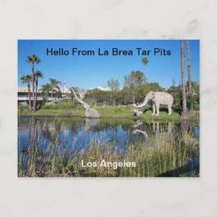 Postal Hola desde La Brea Tar Pits Postcard