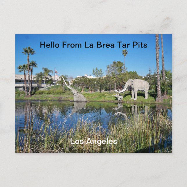 Postal Hola desde La Brea Tar Pits Postcard (Anverso)