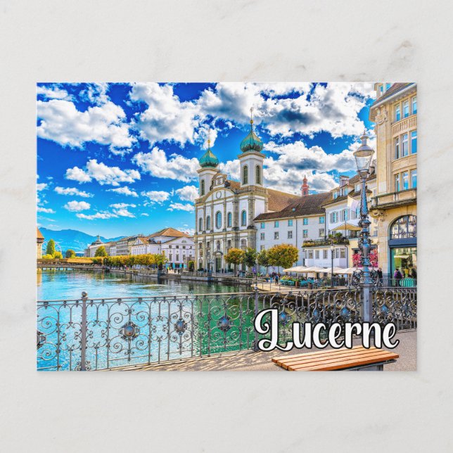 Postal Hola desde Lucerne, Suiza (Anverso)