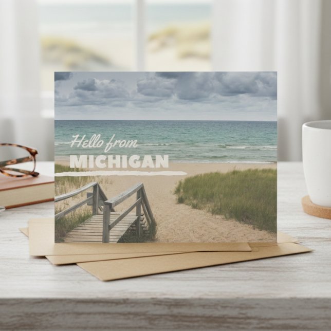 Postal Hola desde Michigan Beach Vibes (Scenic views for your most heartfelt notes.)
