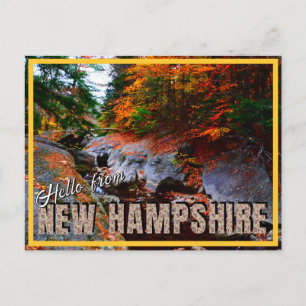 Postal Hola desde New Hampshire Sculptured Rocks en Otoño