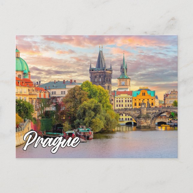 Postal Hola desde Praga, República Checa (Anverso)