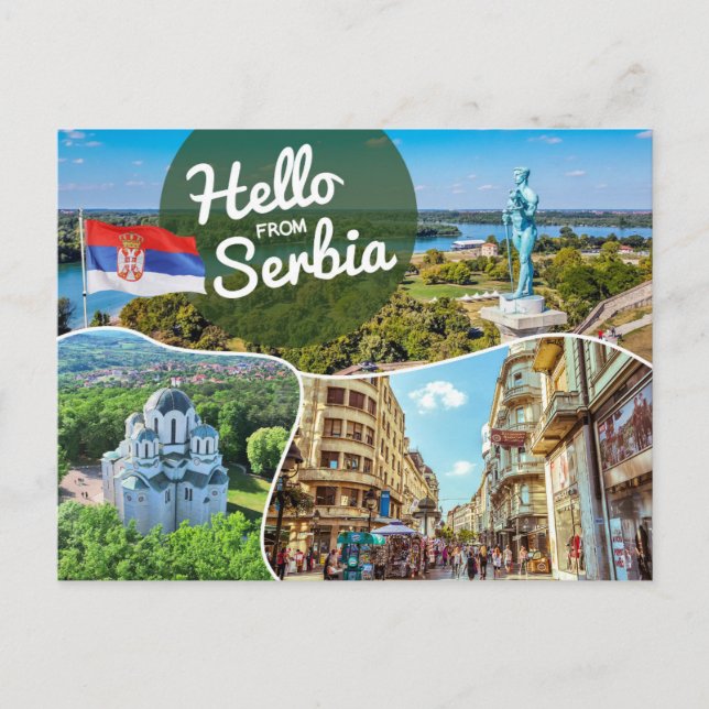 Postal Hola desde Serbia (Anverso)