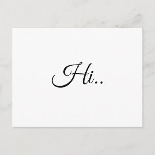 Postal Hola Diseño de Letra Minimalista Marfil Crema