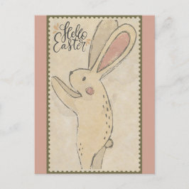 Postal Hola Easter Cute Bunny Rabbit