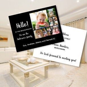 Postal Hola, Editable Somos Nuevos en el Barrio fot