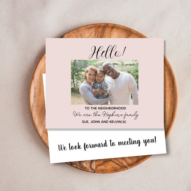 Postal Hola, Editable Somos nuevos en la foto del barrio. (Subido por el creador)