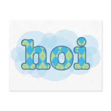 Hola en dutch hoi con un patrón de argyle