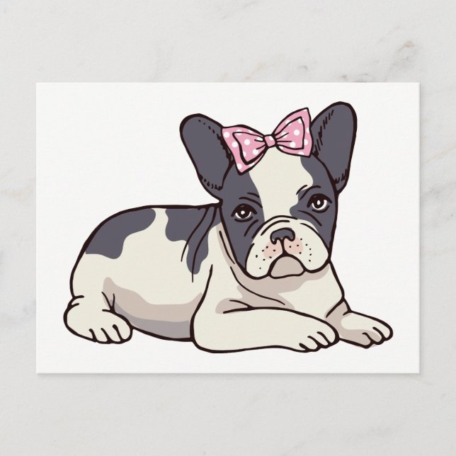 Postal Hola Frenchie Puppy Perro Bulldog francés Amor (Anverso)
