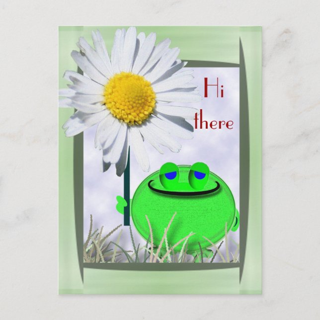 Postal Hola, froggie y daisy (Anverso)