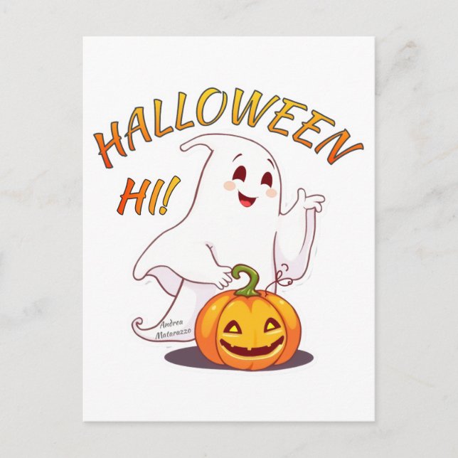Postal ¡Hola! Halloween (Anverso)