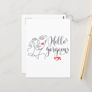 Postal Hola ilustracion de Cara Gorgeous