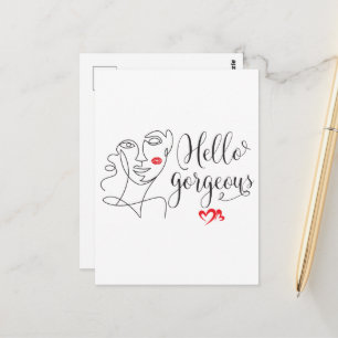 Postal Hola ilustracion de Cara Gorgeous