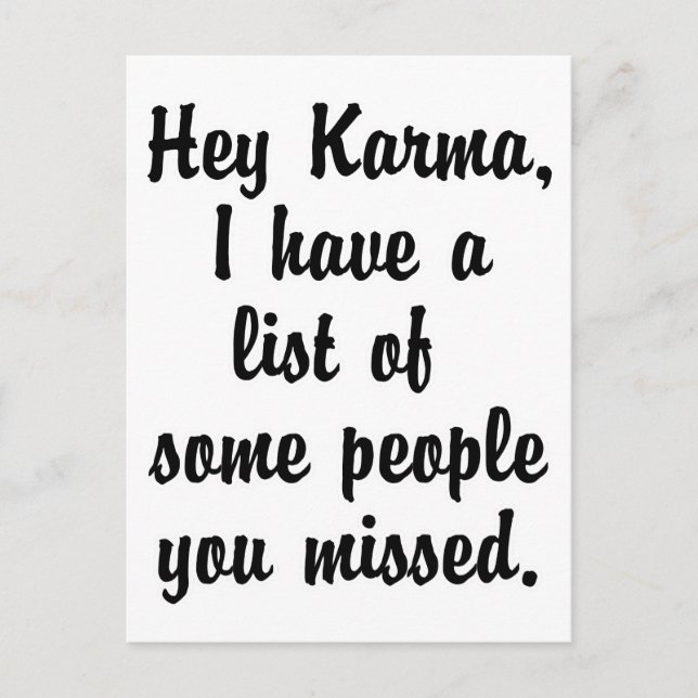 Postal Hola Karma... (Anverso)