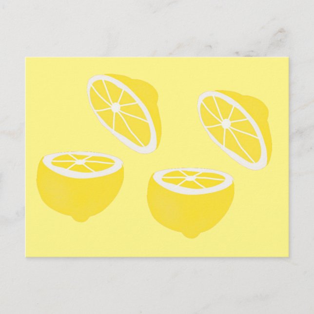 Postal Hola Lemon, fruta amarilla moderna (Anverso)