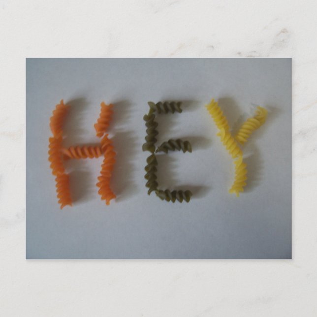 Postal ¡Hola Macaroni! (Anverso)