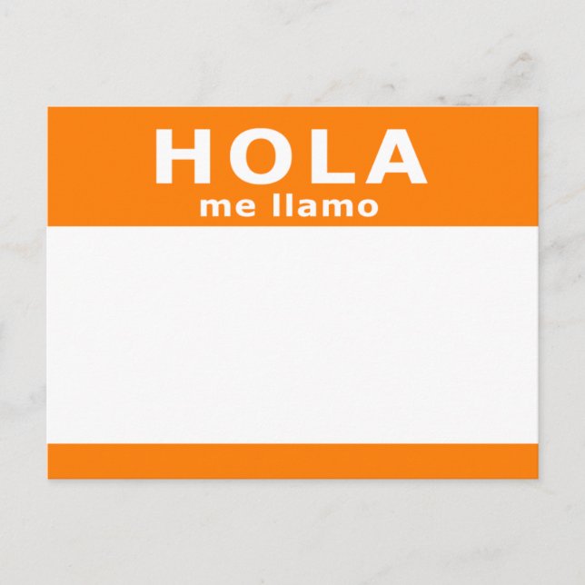 Postal hola me llamo (Anverso)